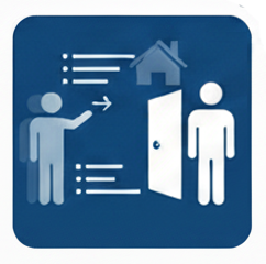 Icon with a hand holding coins, currency symbols, and a house, symbolizing alignment of business and personal wealth.